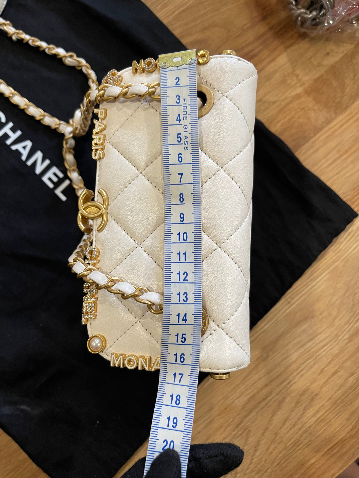 chanel small bag gold hardware white