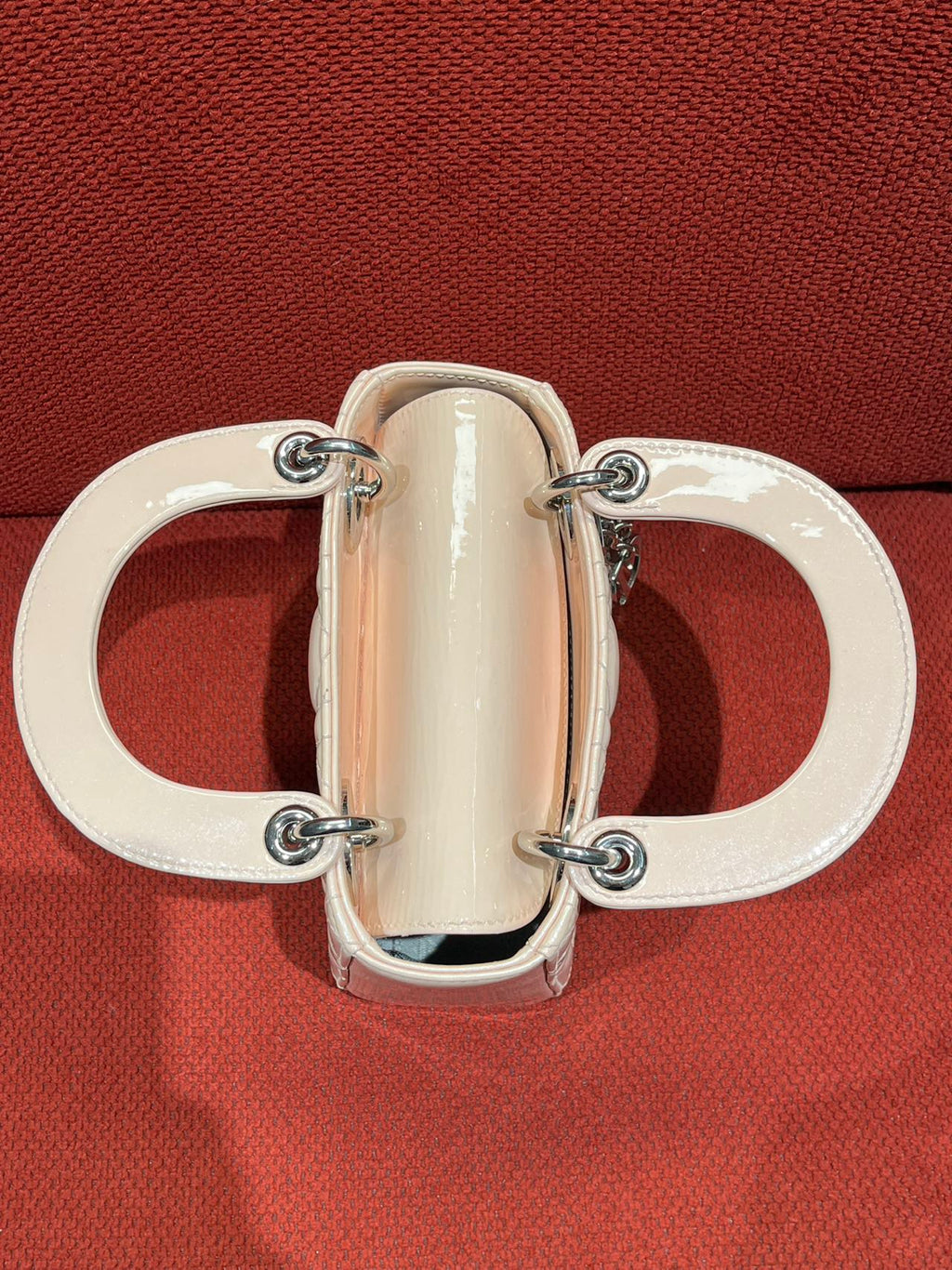 Lady dior mini pink patent leather