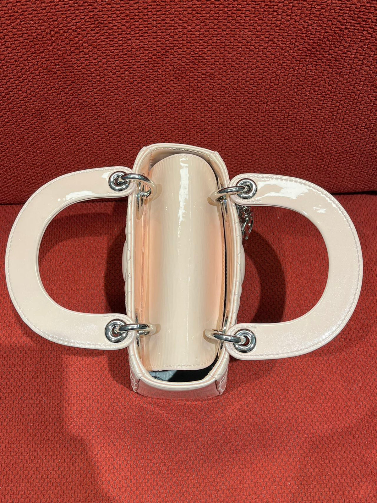 Lady dior mini pink patent leather