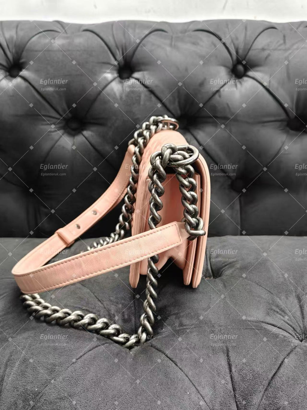 Chanel leboy flap bag small pink lambskin siliver hardware