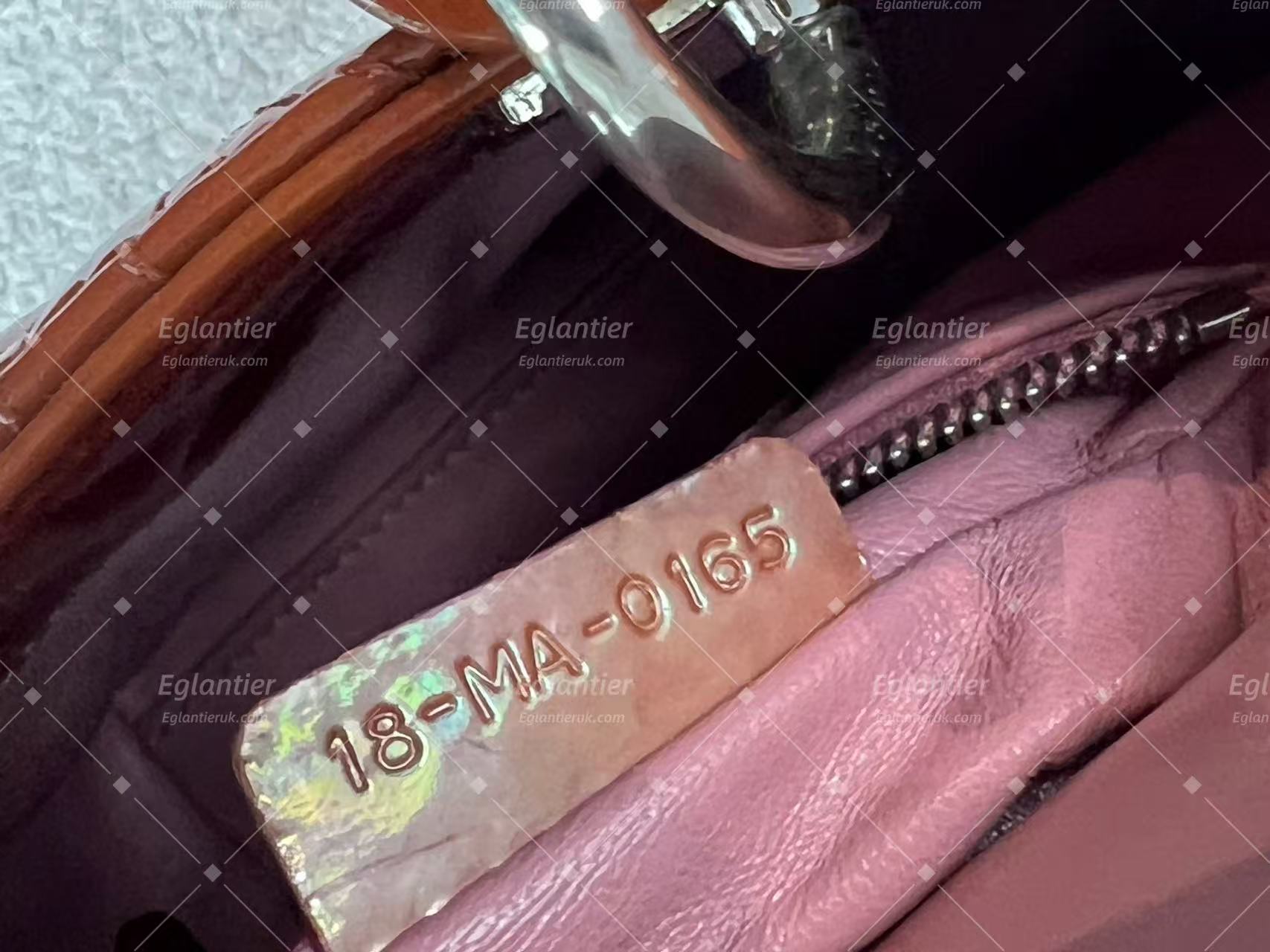 Lady Dior Mini Tan Patent leather silver hardware