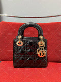 lady dior mini black patent leather gold hardware without strap