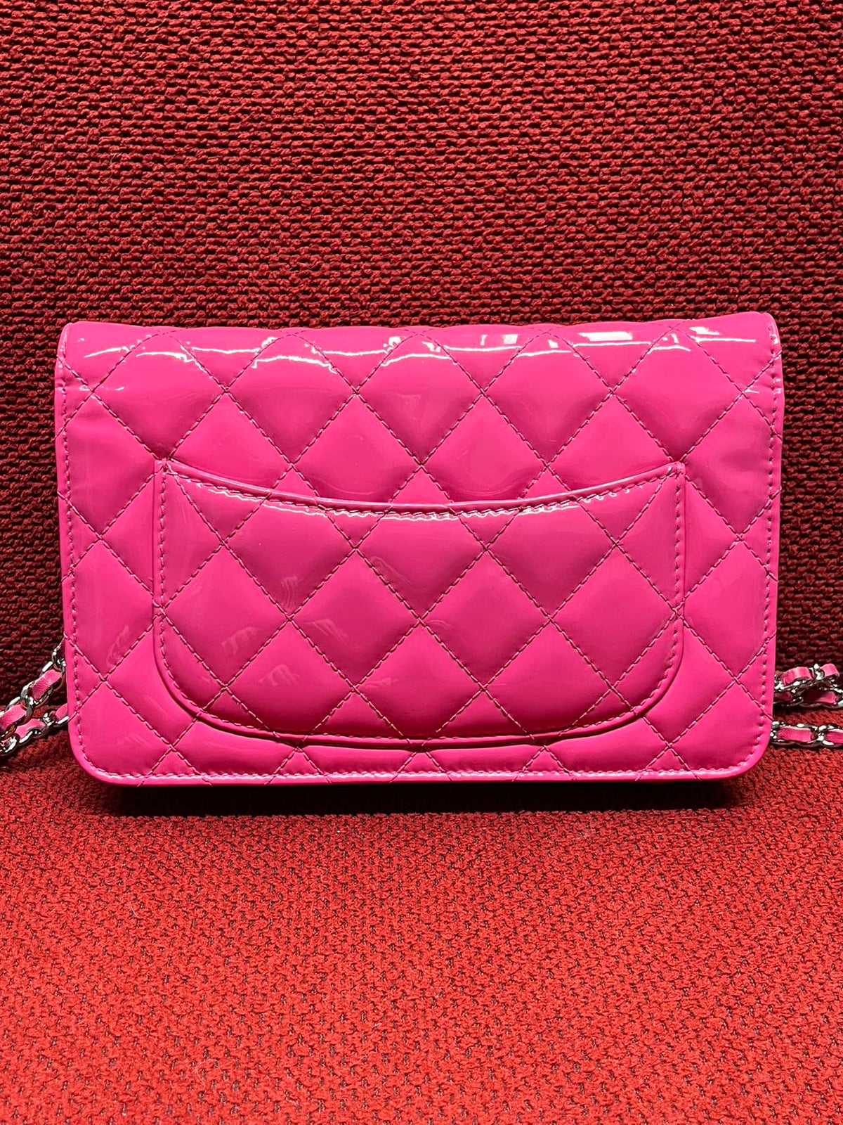 Chanel Timeless Wallet On Chain WOC pink patent leather