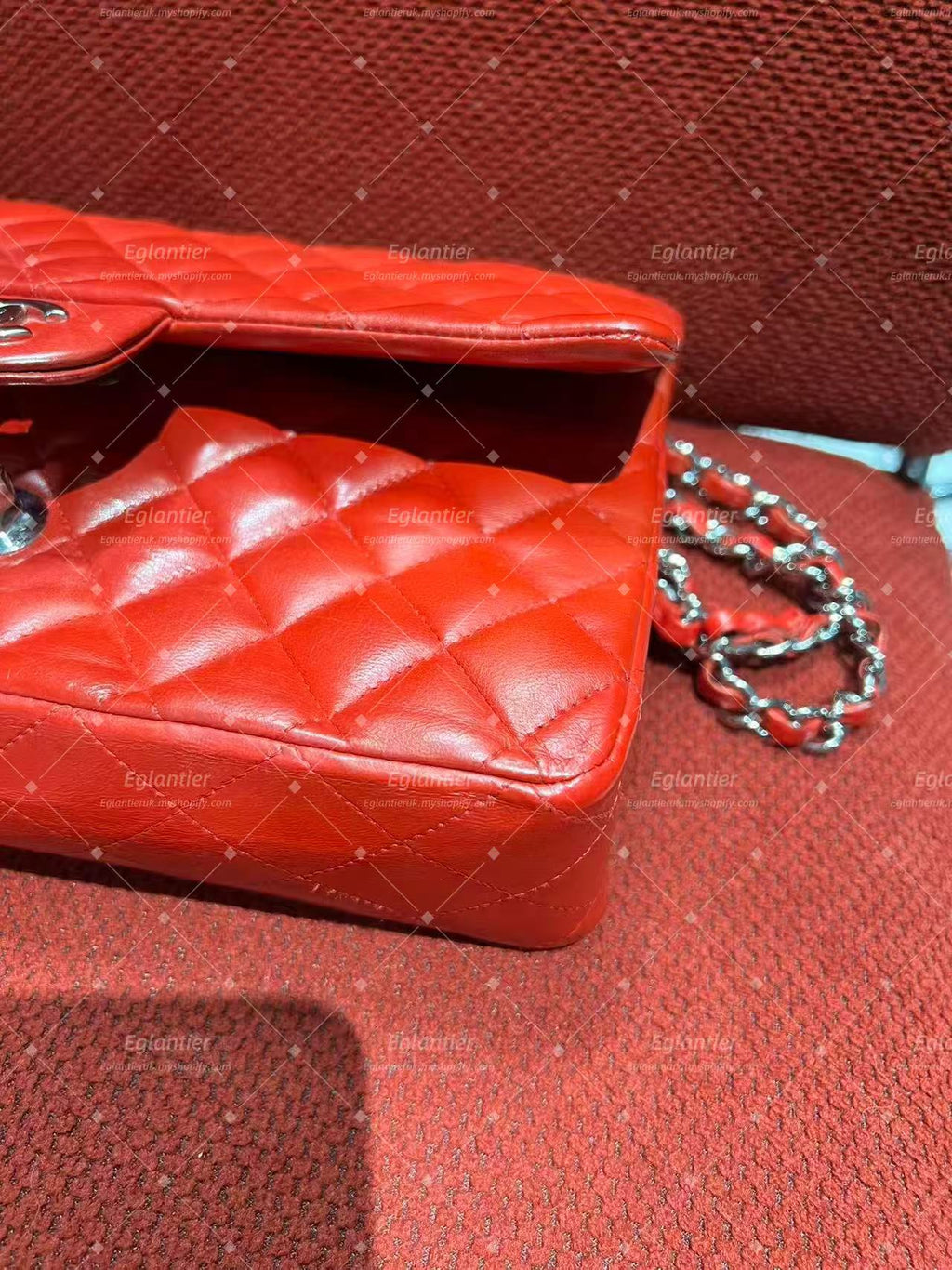 Chanel Timeless Classic double flap red lambskin medium