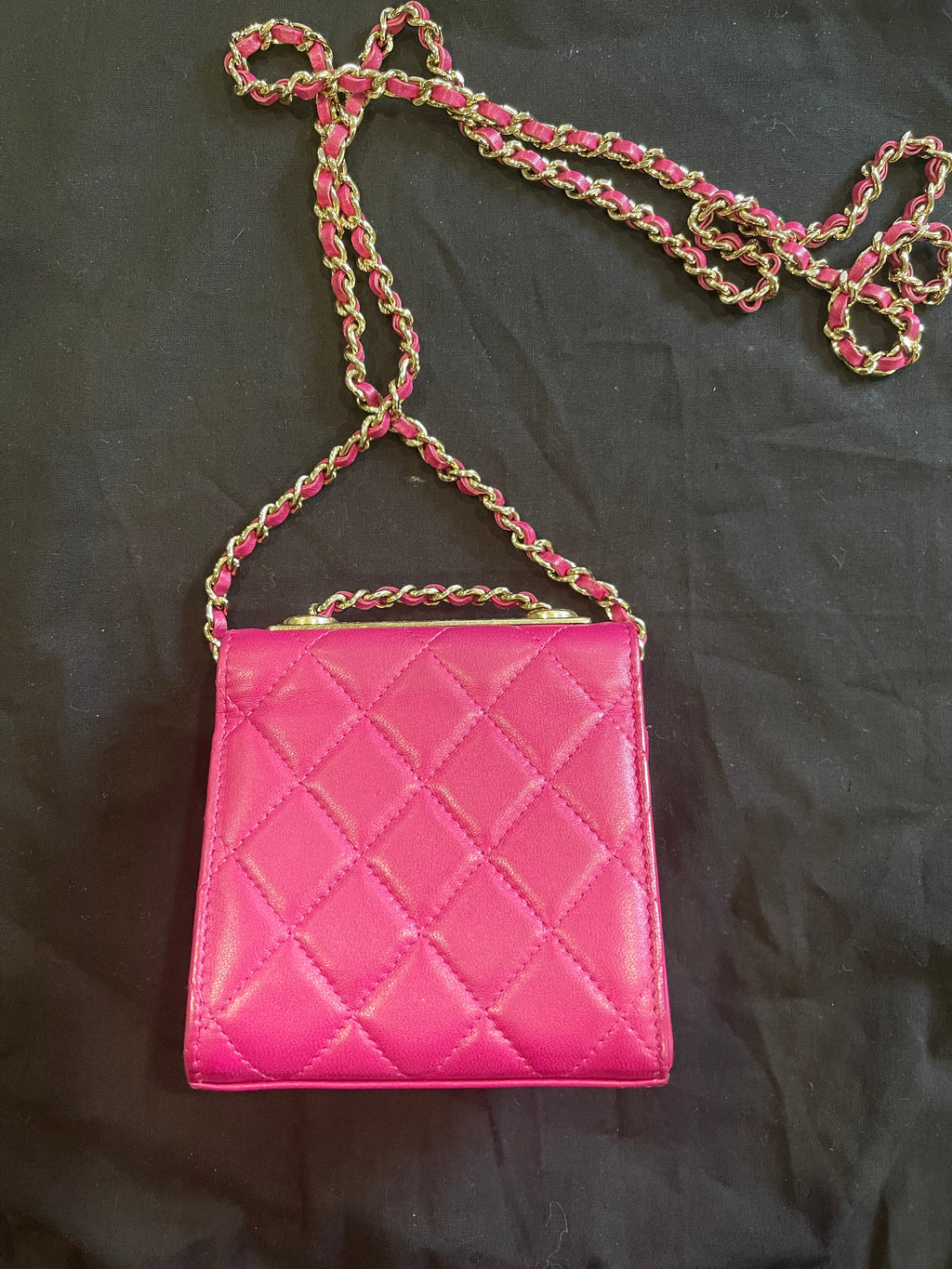 chanel small bag gold hardware pink