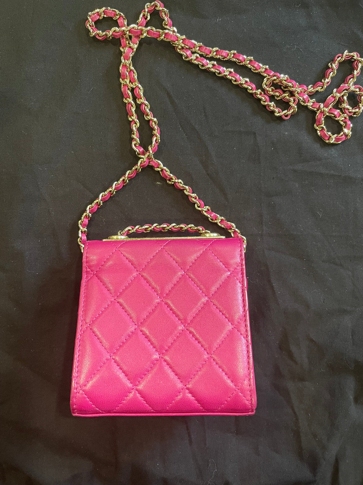 chanel small bag gold hardware pink