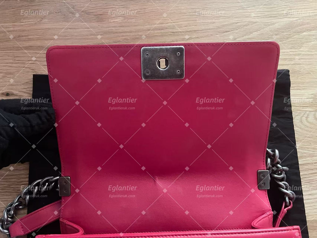 Chanel leboy flap bag medium pink lambskin silver hardware