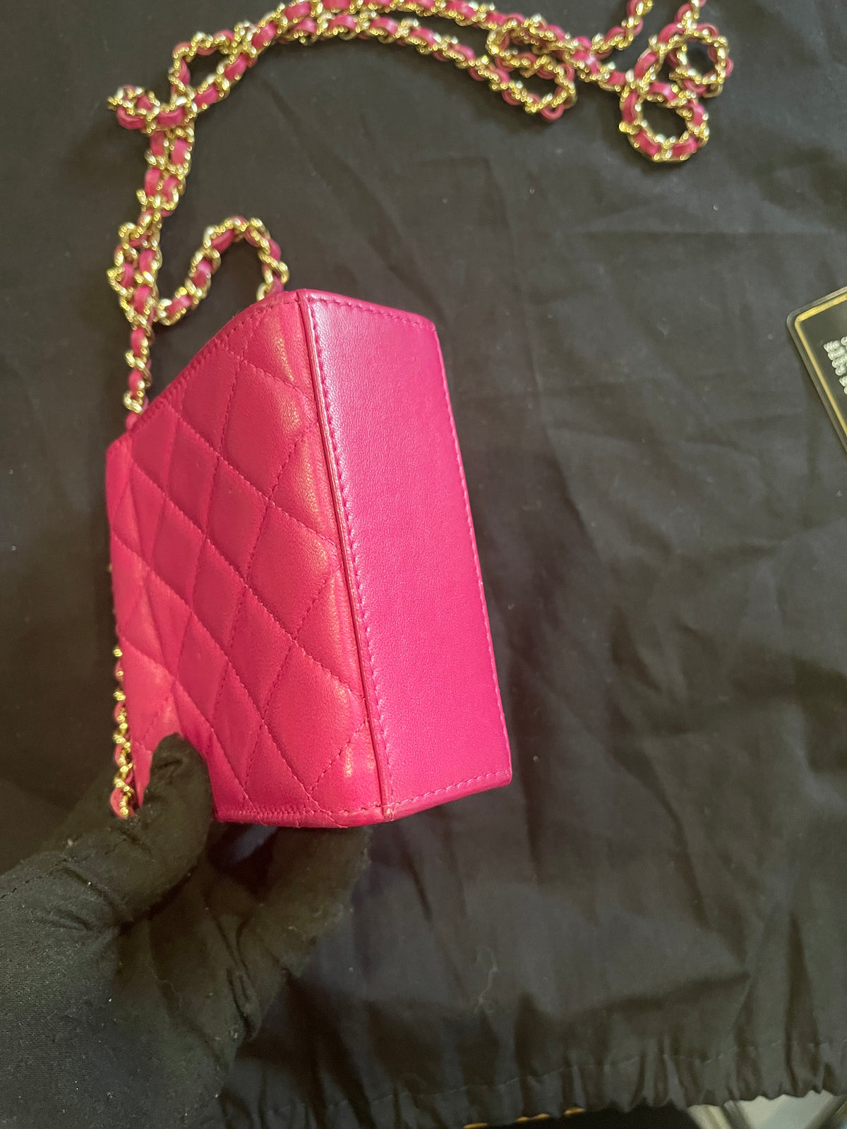 chanel small bag gold hardware pink