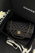 Chanel Timeless Classic Double Flap | Medium | Black Caviar | Gold Hardware | Microchip | Pre-Owned