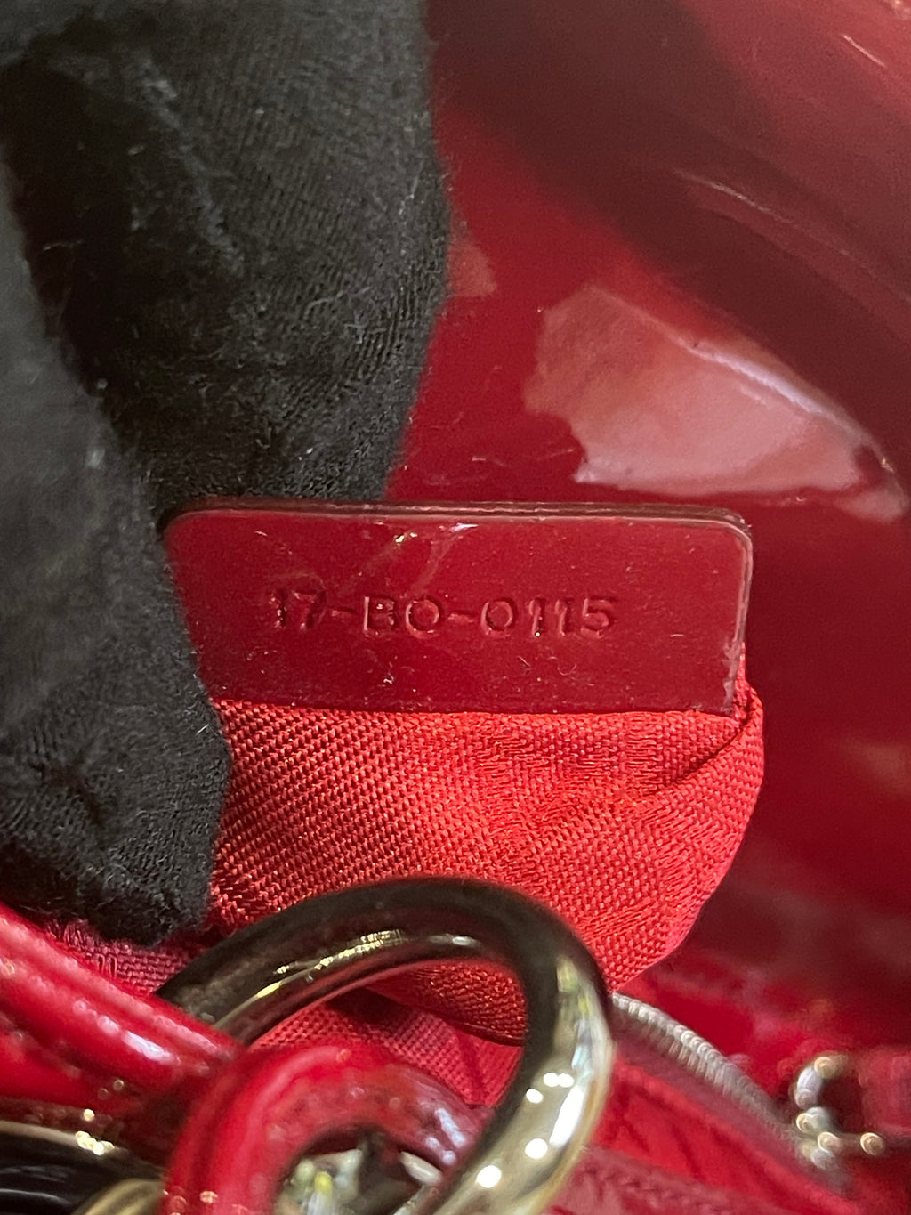 Lady dior mini red patent leather