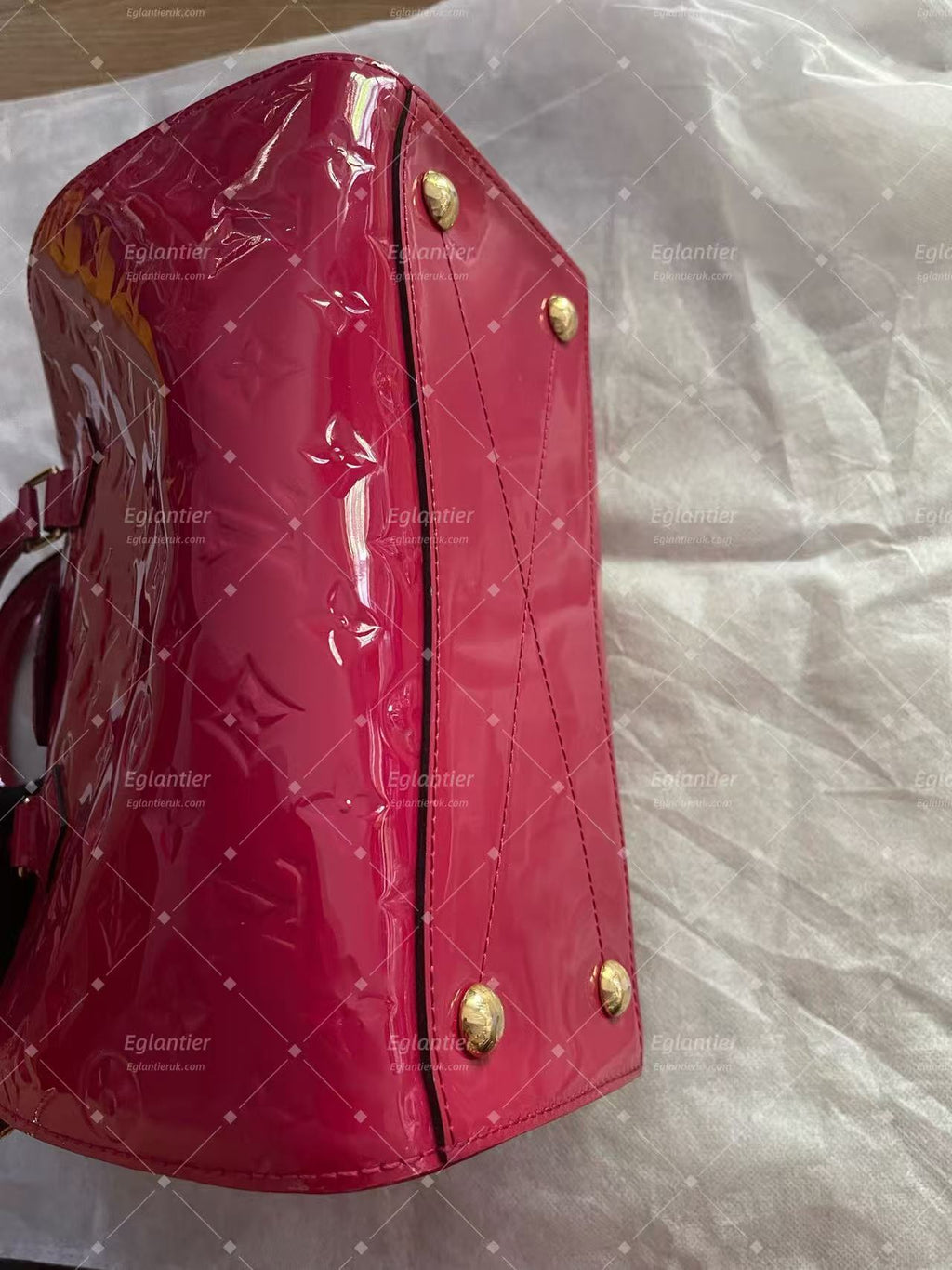 Louis Vuitton Speedy 30 Burgundy Patent Top Handle bag