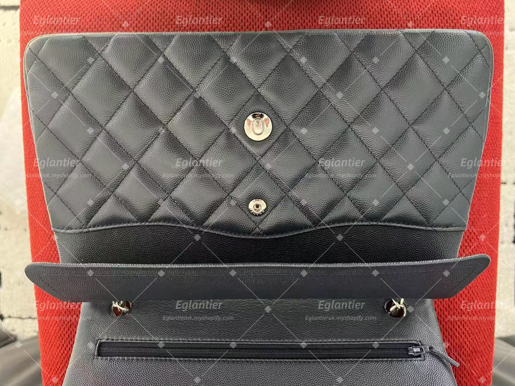 Chanel Timeless Classic double flap bag jumbo black caviar