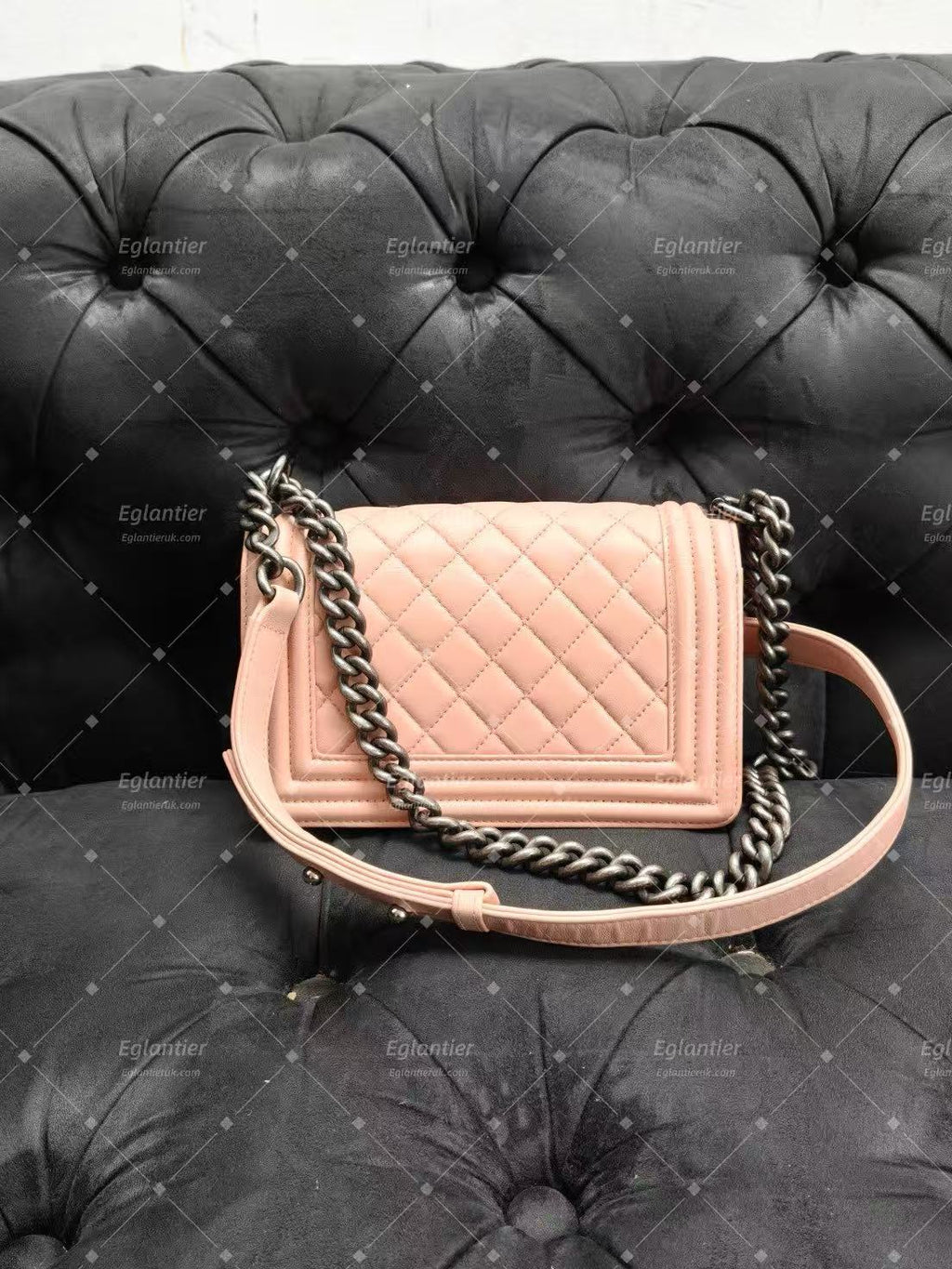 Chanel leboy flap bag small pink lambskin siliver hardware