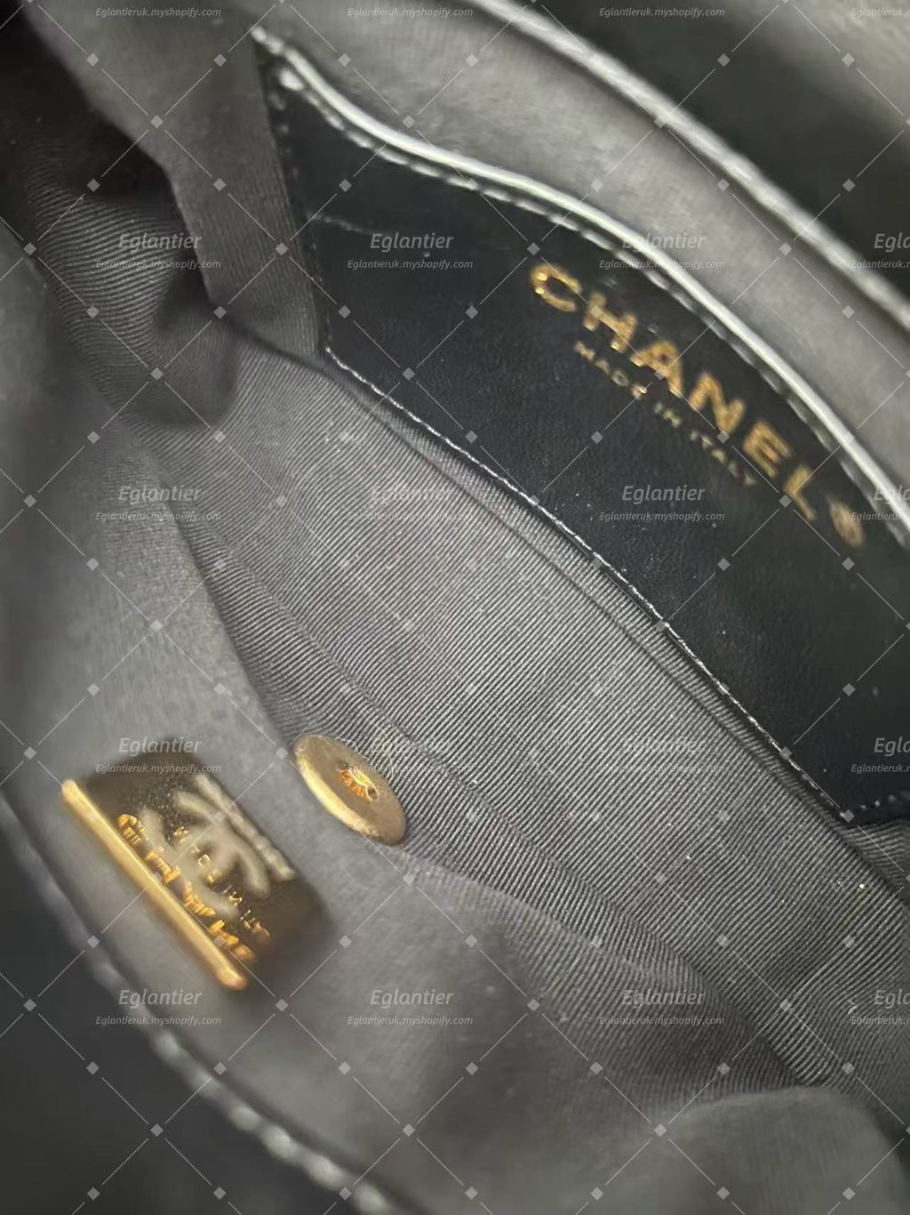 Chanel mini square flap bag lambskin gold hardware