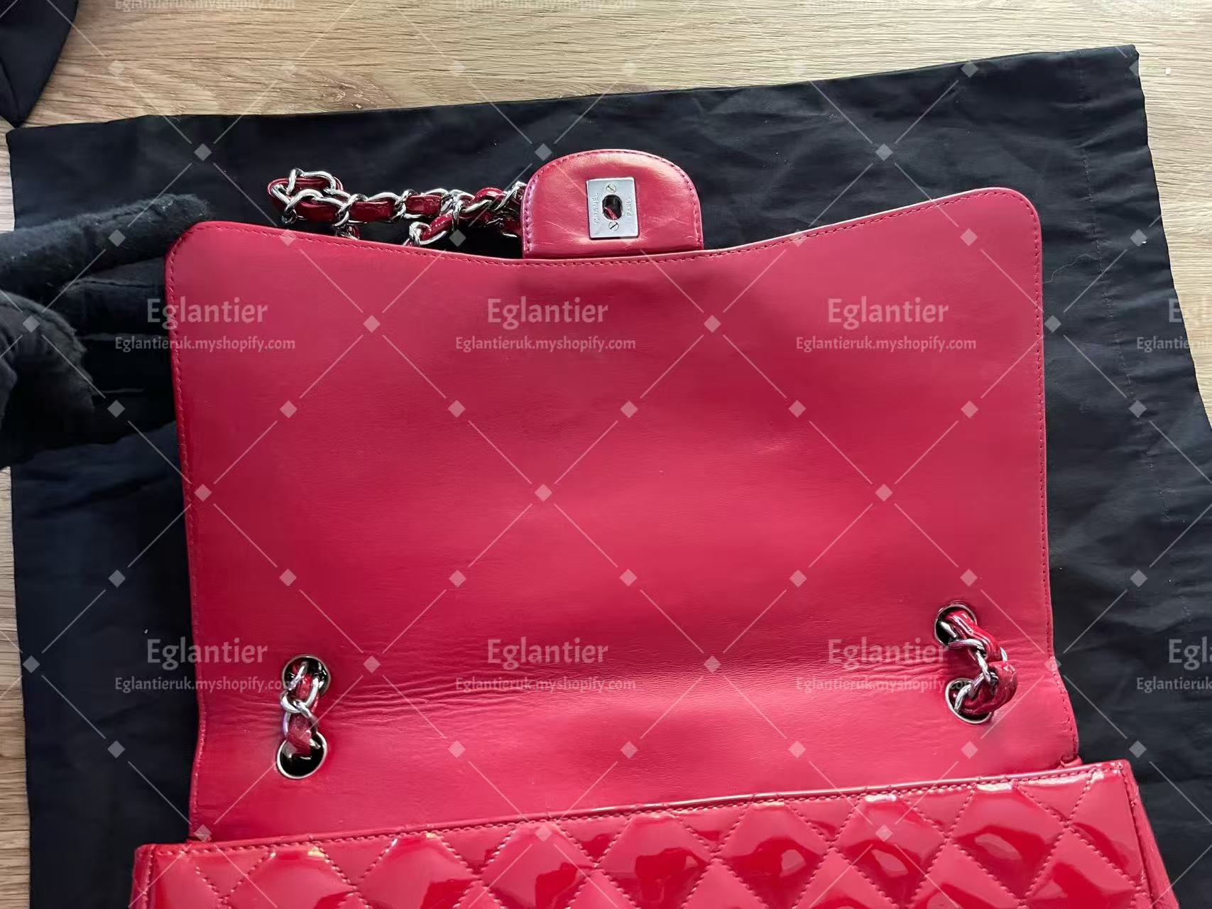 Chanel Timeless Classic flap maxi patent red