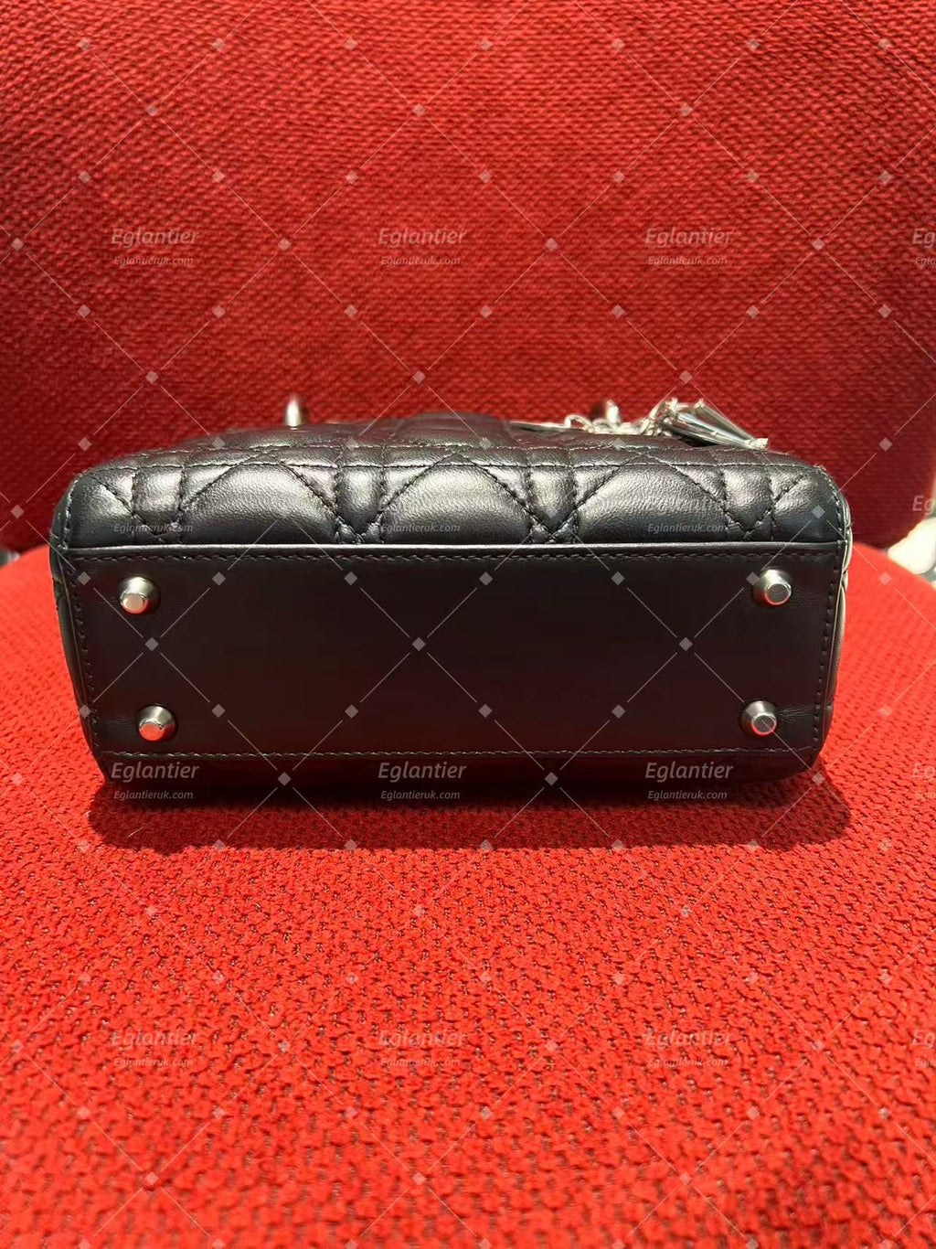 lady dior mini black lambskin silver hardware
