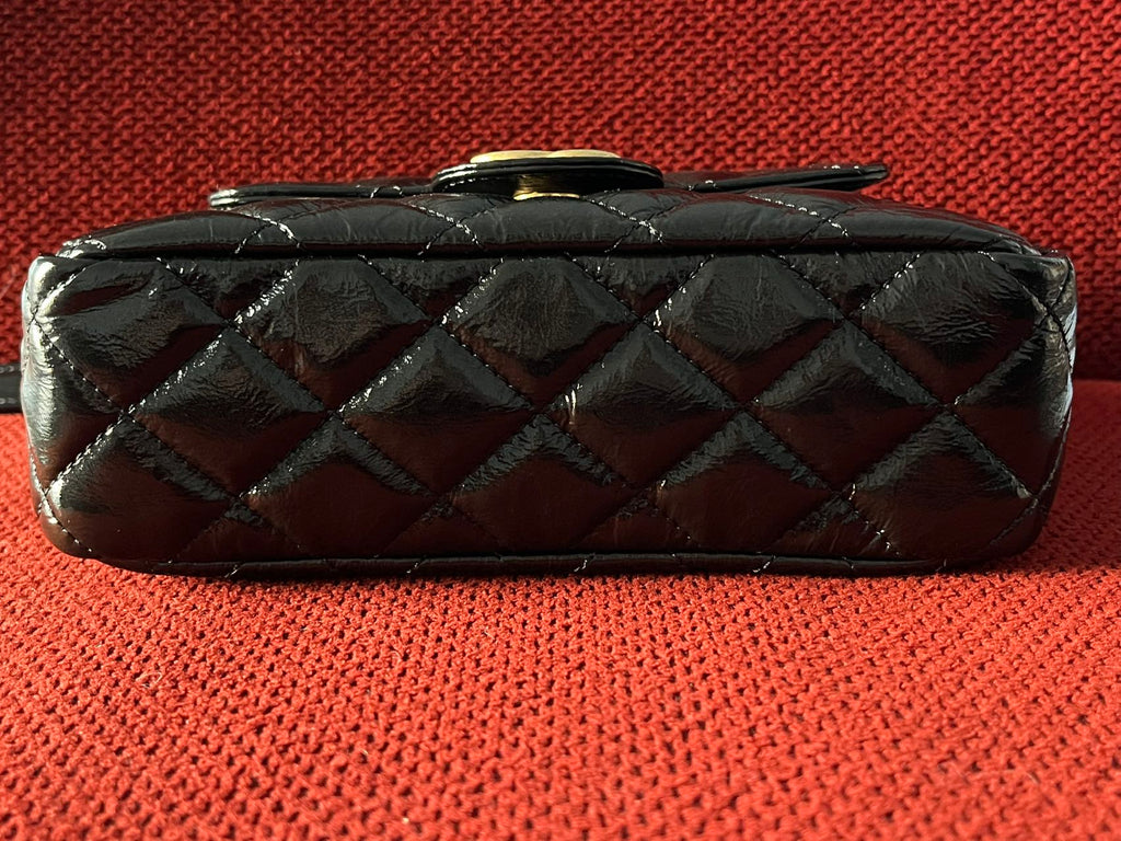 Chanel small hobo bag black crinkled calfskin gold hardware