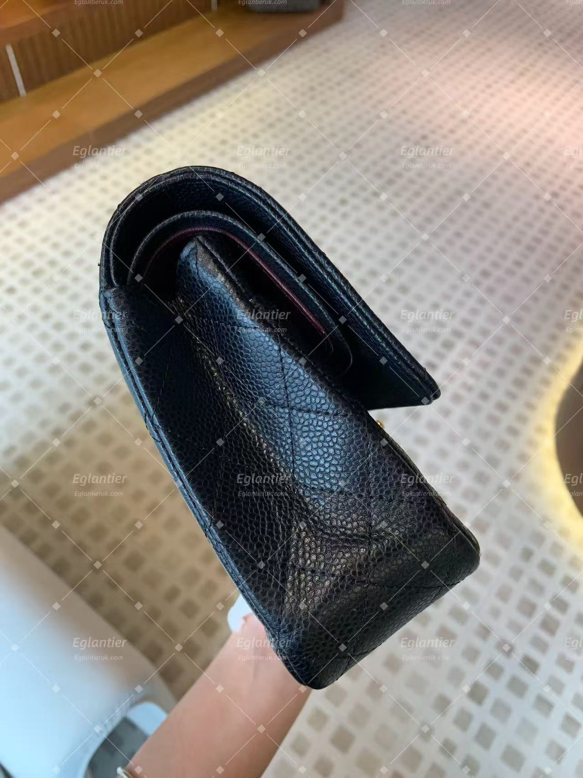 Chanel Timeless Classic Double Flap | Medium | Black Caviar | Gold Hardware | Pre-Owned| ID CARD