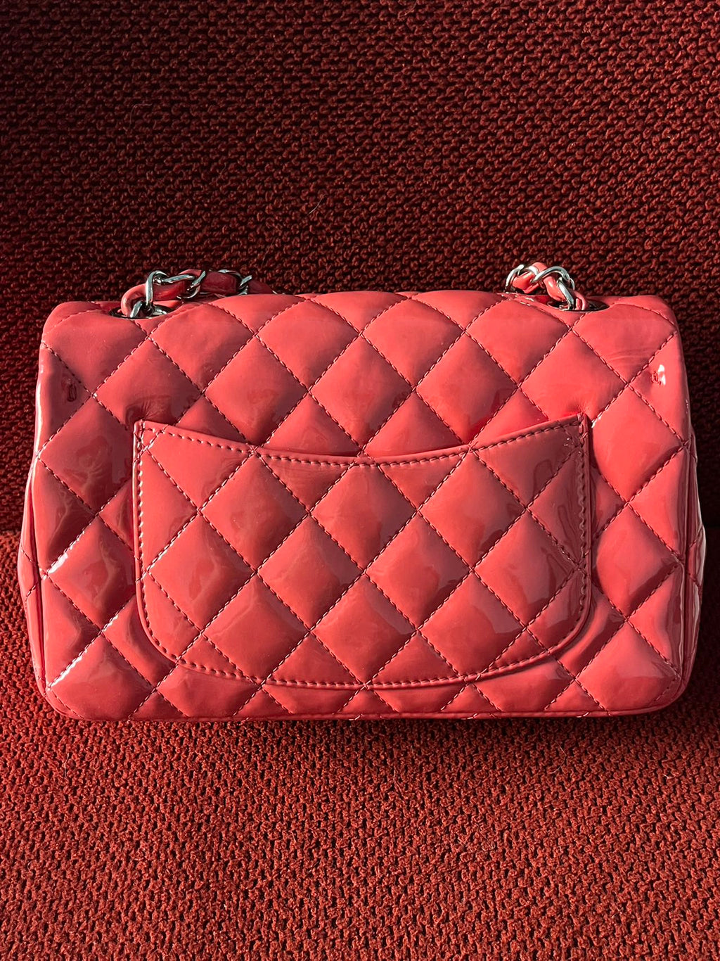 Chanel Timeless Classic flap mini rectangle patent pink
