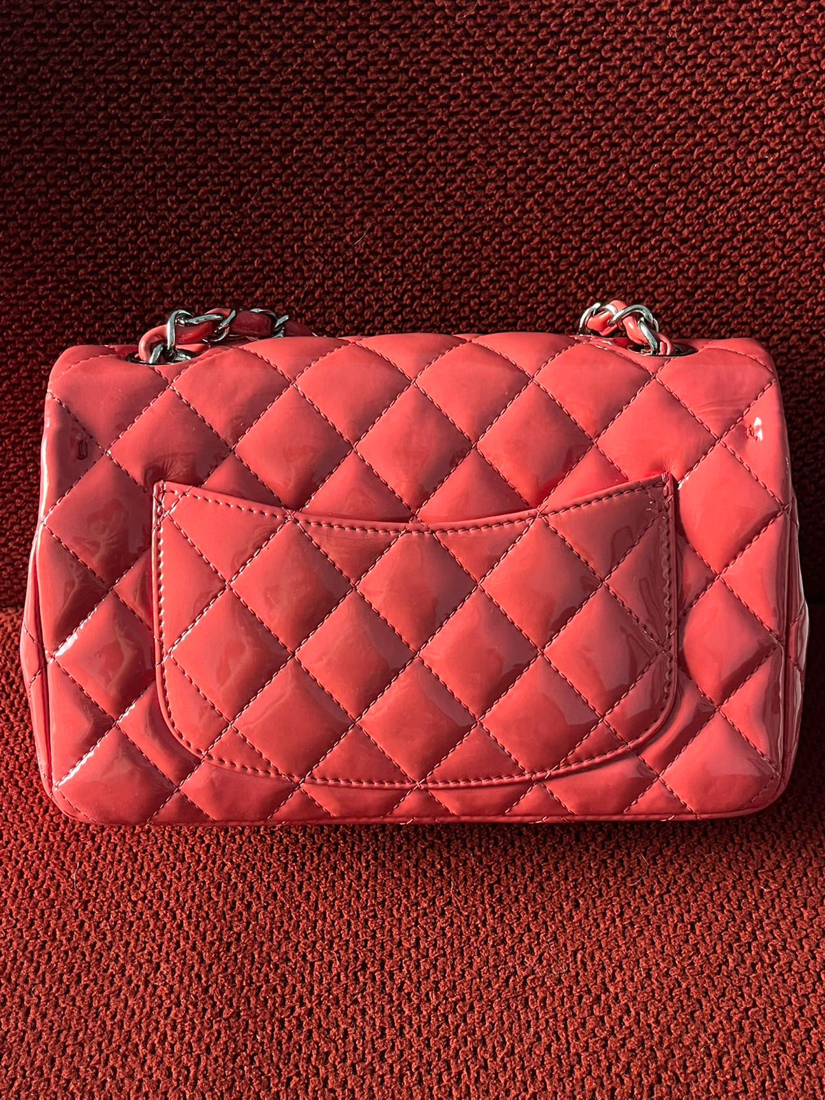 Chanel Timeless Classic flap mini rectangle patent pink