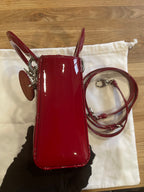 Lady dior mini red patent leather