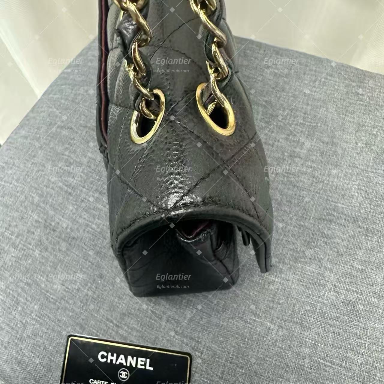 Chanel Timeless Classic Double Flap | Medium | Black Caviar | Gold Hardware | Pre-Owned| ID CARD