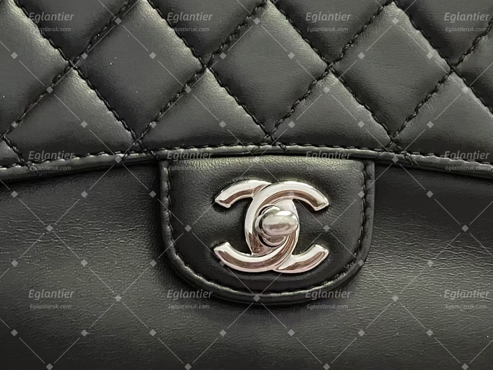 chanel black flap bag lambskin silver hardware