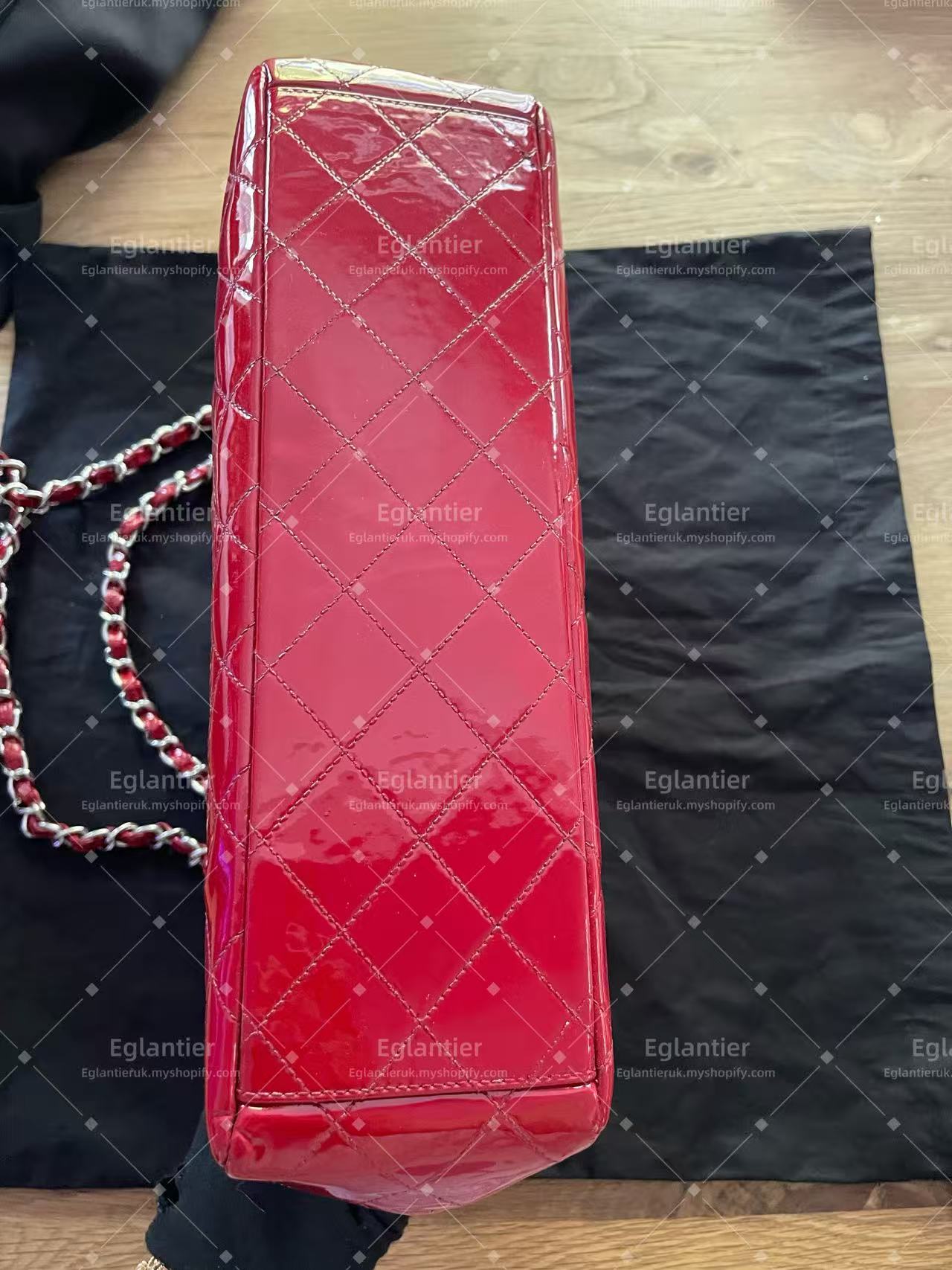 Chanel Timeless Classic flap maxi patent red