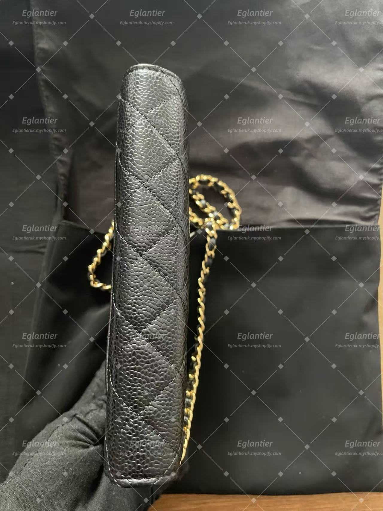 Chanel Timeless Wallet On Chain WOC caviar microchip gold hardware
