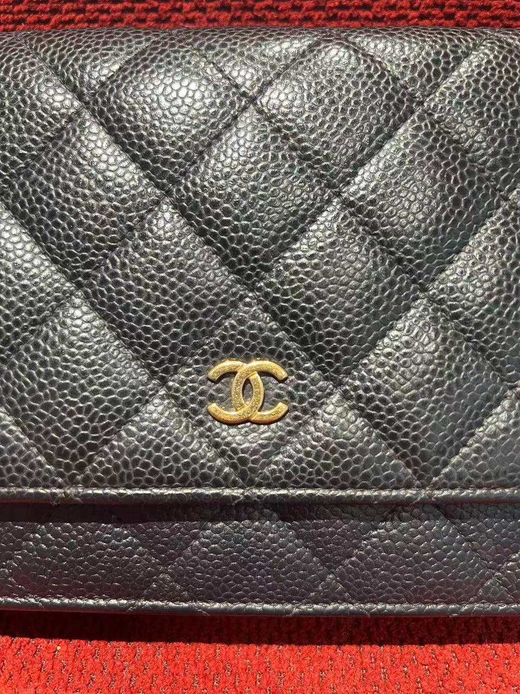 Chanel Timeless Wallet On Chain WOC caviar gold hardware