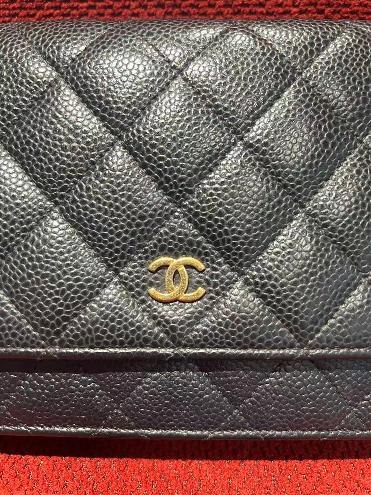 Chanel Timeless Wallet On Chain WOC caviar gold hardware