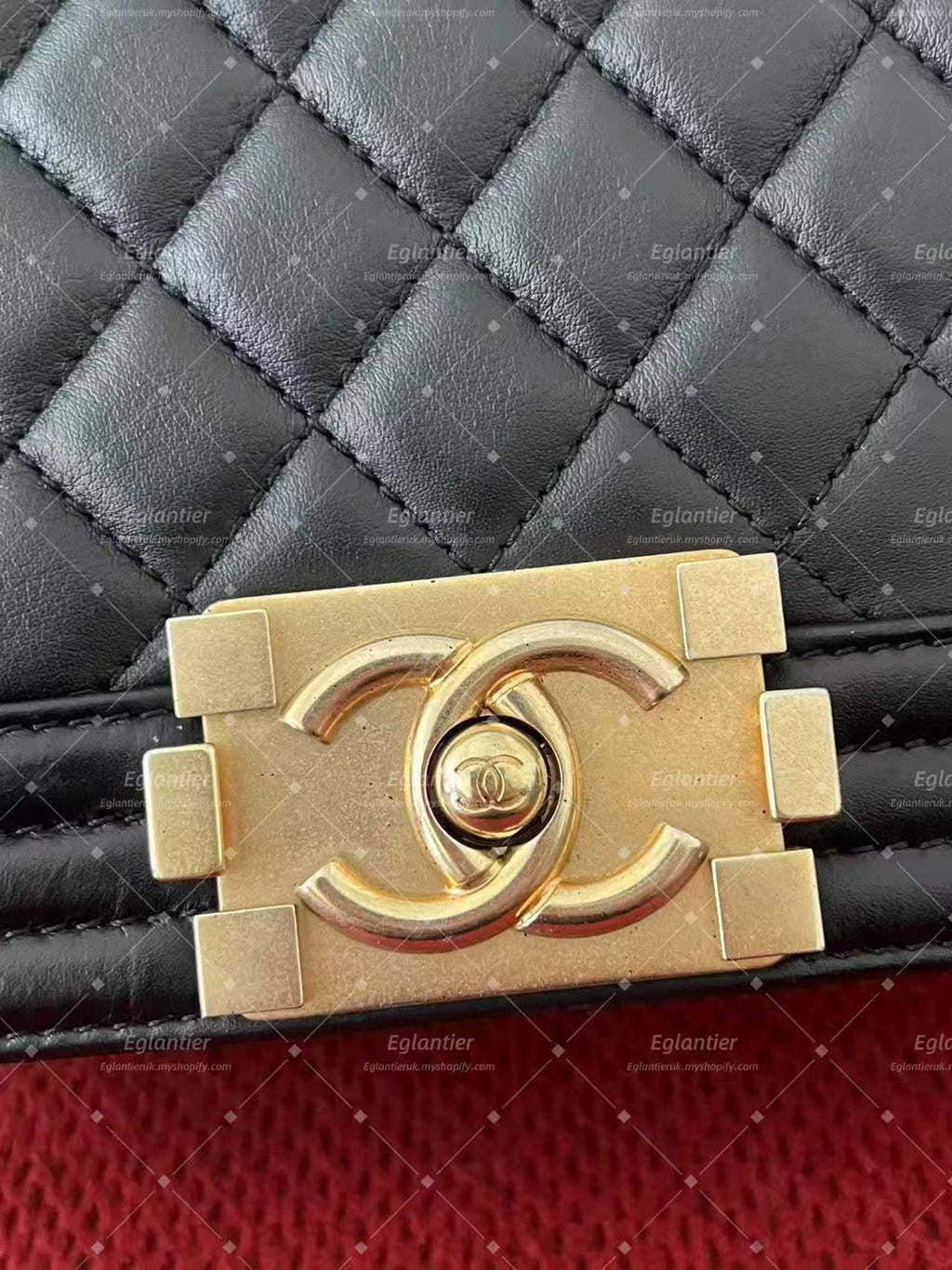 Chanel Leboy flap bag black lambskin medium gold hardware