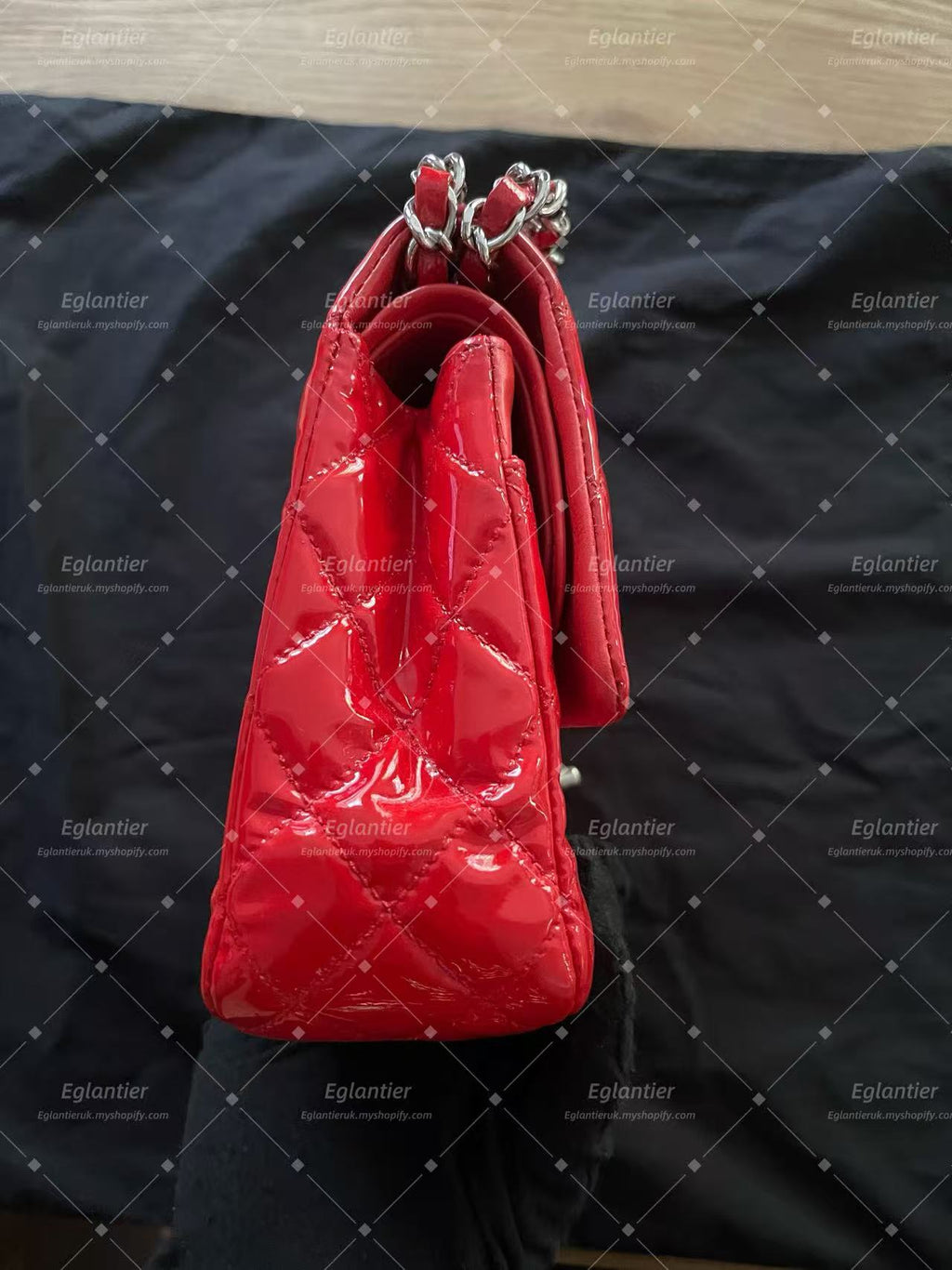 Chanel Timeless Classic Double flap medium patent red