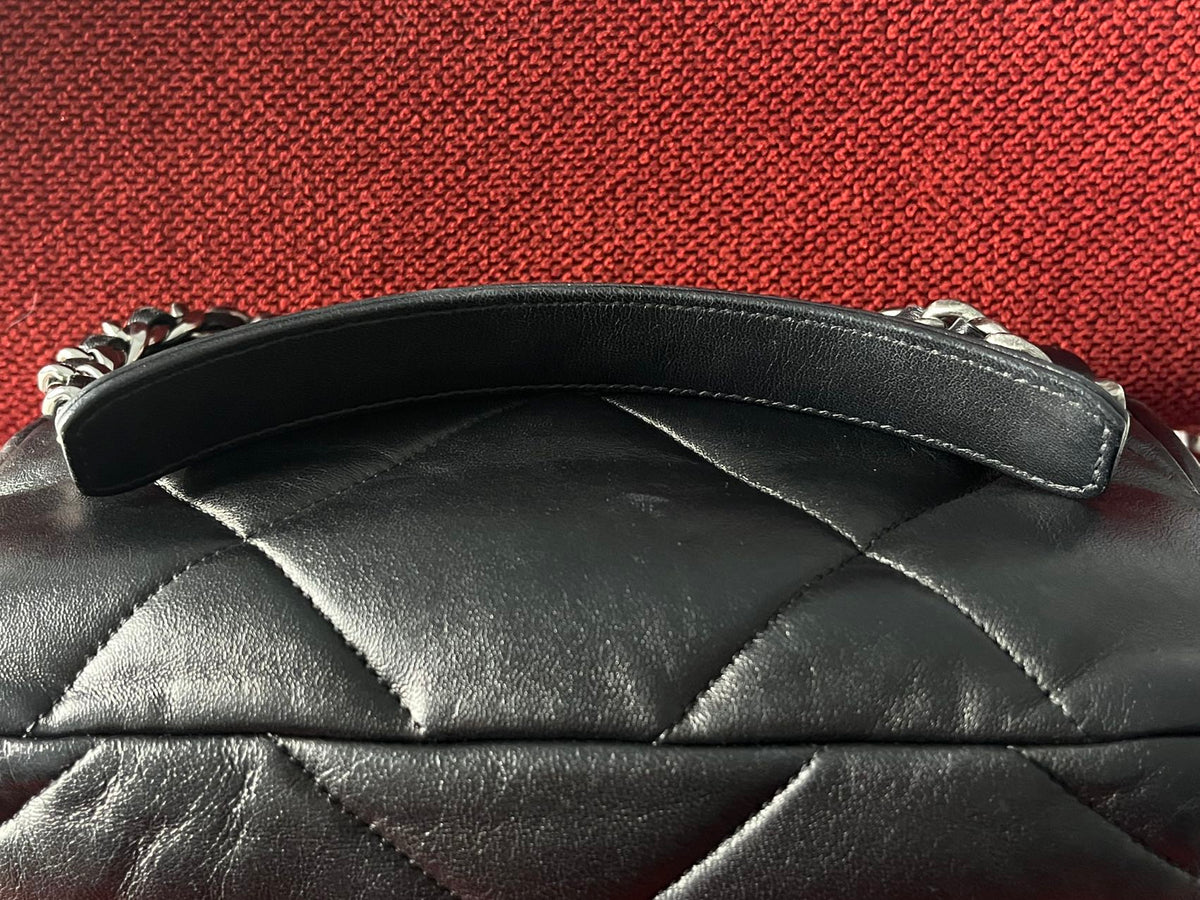 Chanel 19 Flap Bag Small Black Lambskin Mixed Gold&Silver Hardware