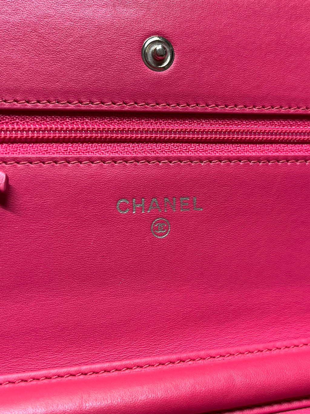 Chanel Timeless Wallet On Chain WOC pink patent leather