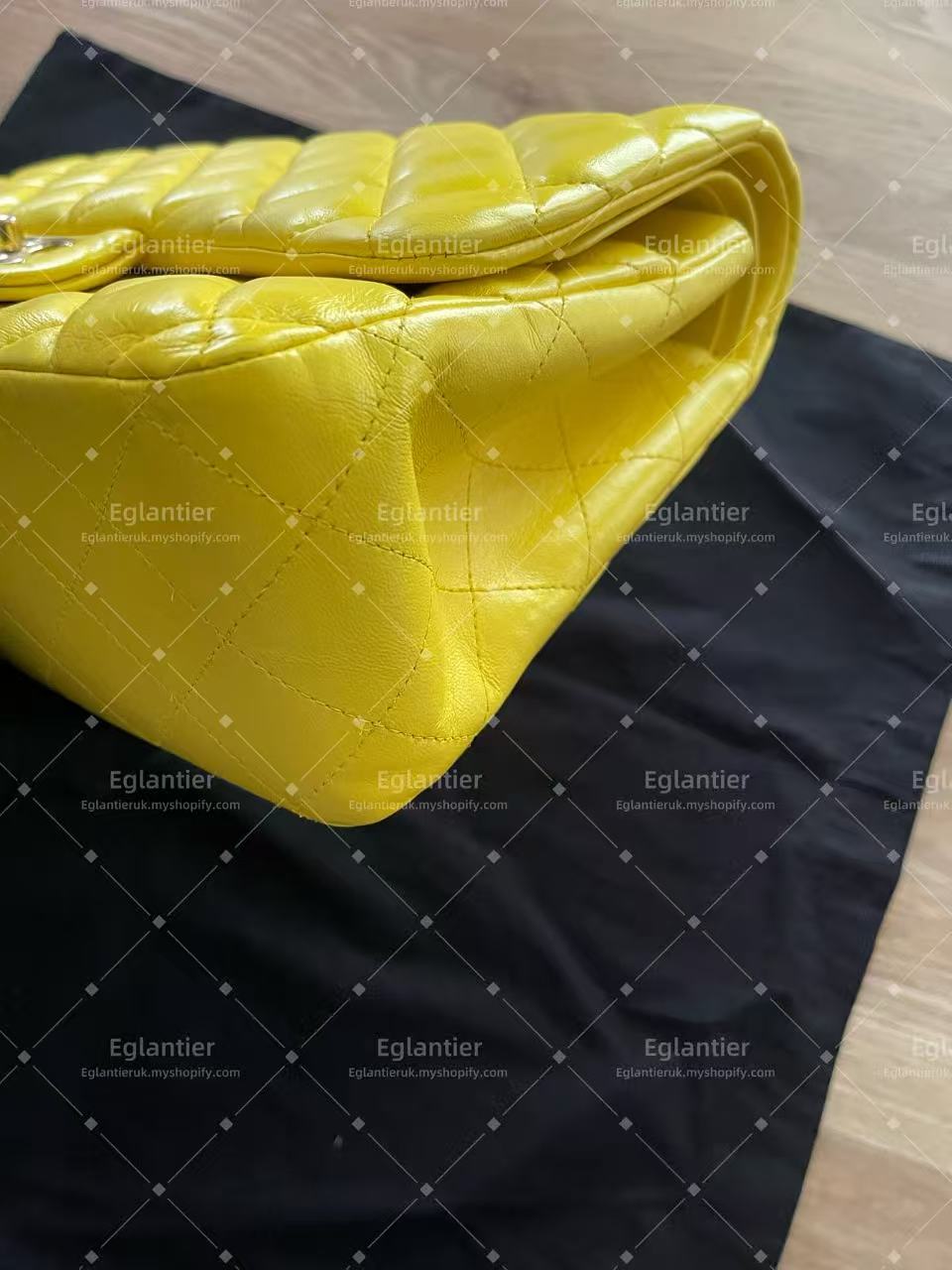 Chanel Timeless Classic double flap jumbo lambskin gold harware yellow