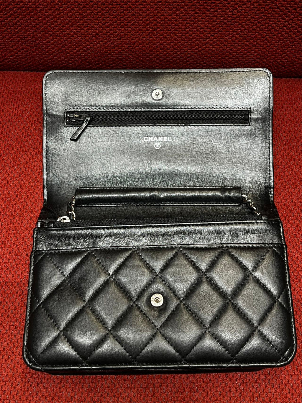 Chanel Timeless Wallet On Chain WOC lambskin silver hardware