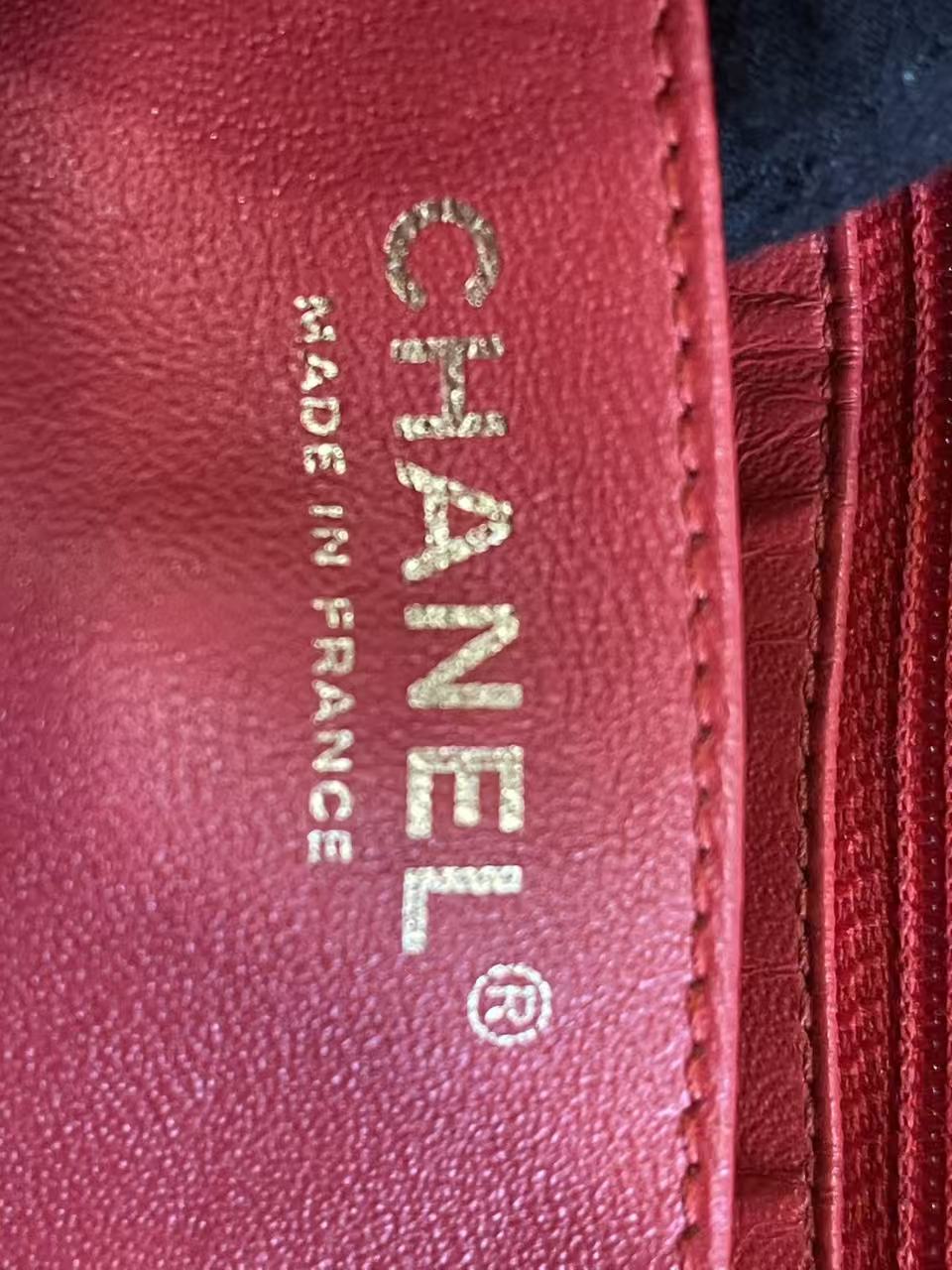 Chanel single flap bag red jumbo gold hardware lambskin