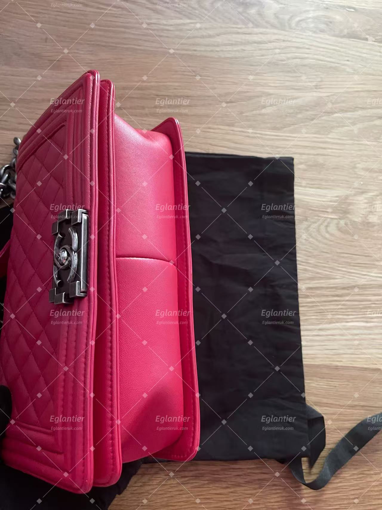 Chanel leboy flap bag medium pink lambskin silver hardware