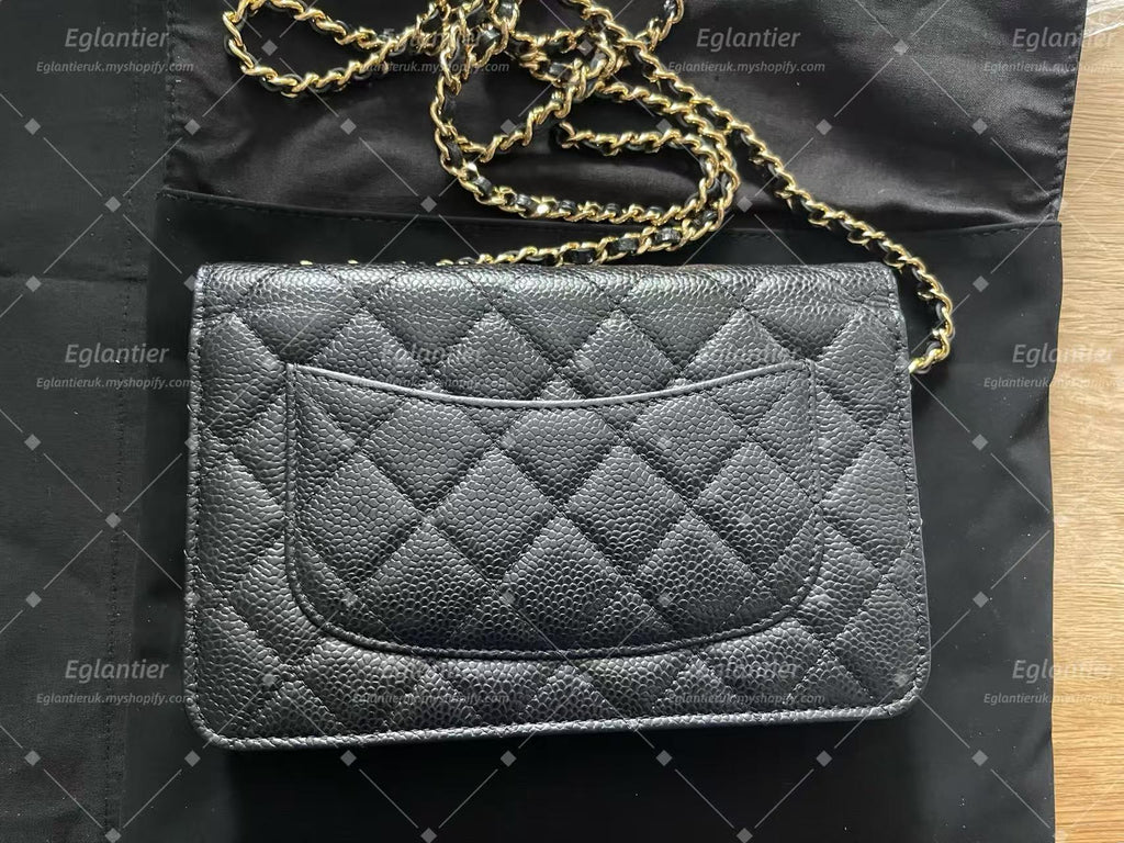 Chanel Timeless Wallet On Chain WOC caviar microchip gold hardware