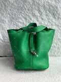 Hermès Picotin Lock 22 Green  Leather Palladium Hardware | Authentic Pre-Owned