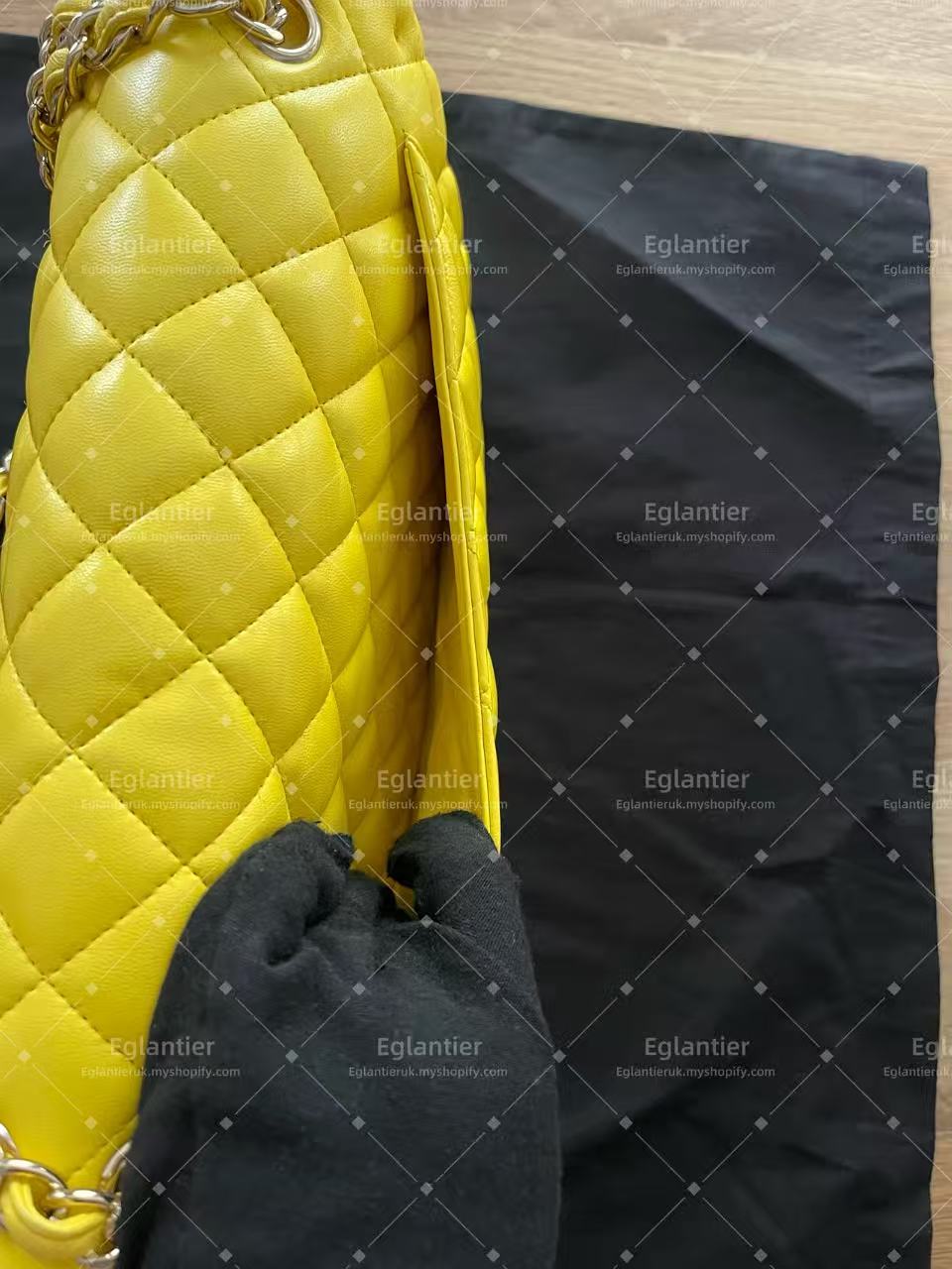Chanel Timeless Classic double flap jumbo lambskin gold harware yellow