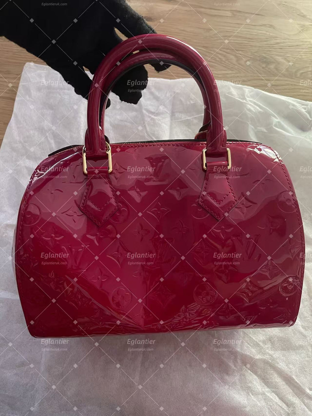 Louis Vuitton Speedy 30 Burgundy Patent Top Handle bag