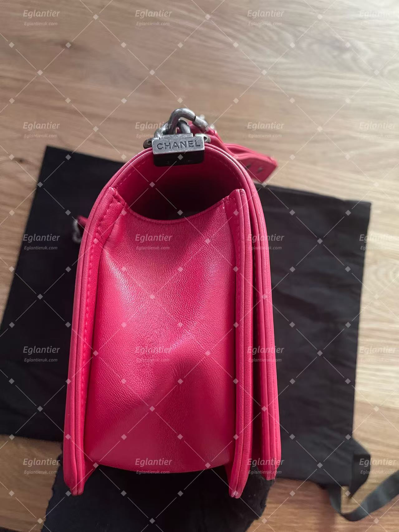 Chanel leboy flap bag medium pink lambskin silver hardware