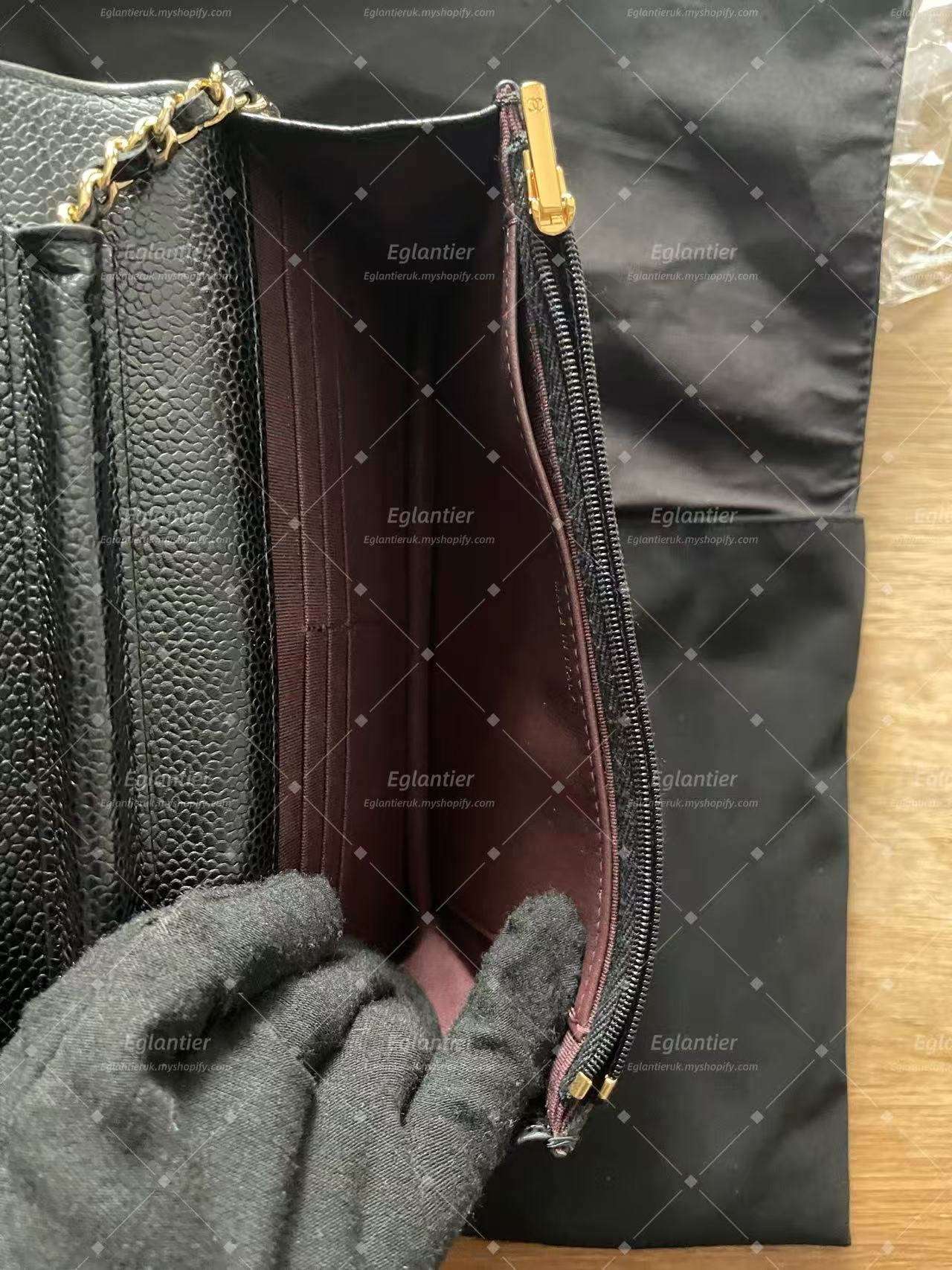 Chanel Timeless Wallet On Chain WOC caviar microchip gold hardware