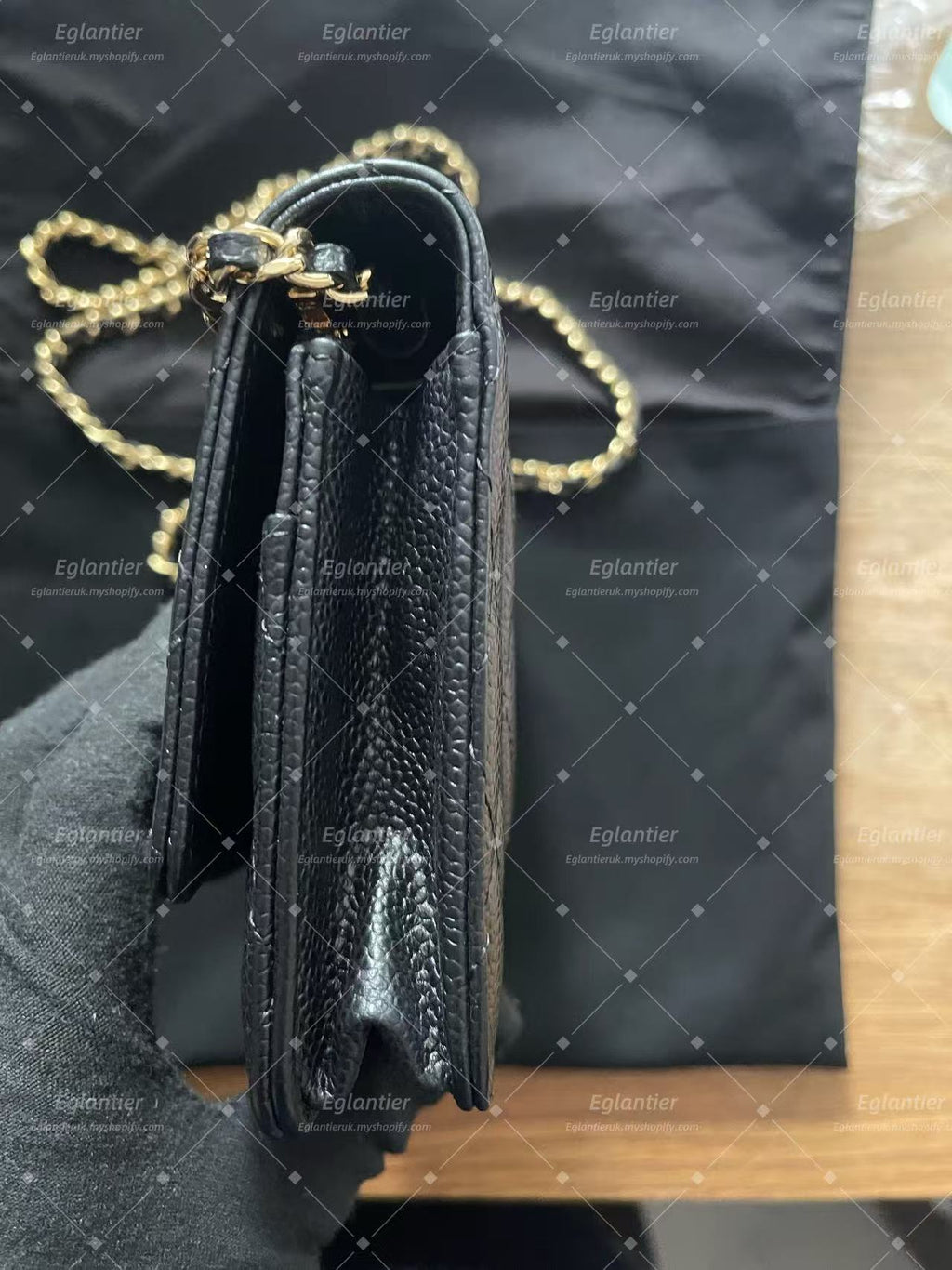 Chanel Timeless Wallet On Chain WOC caviar microchip gold hardware