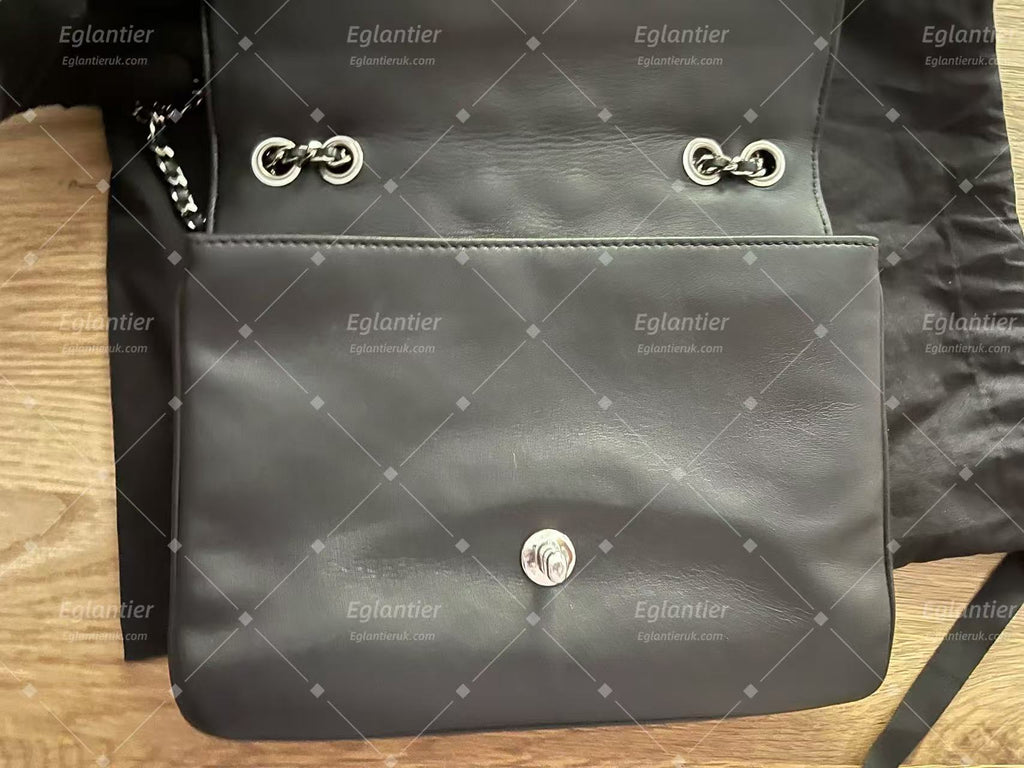 chanel black flap bag lambskin silver hardware