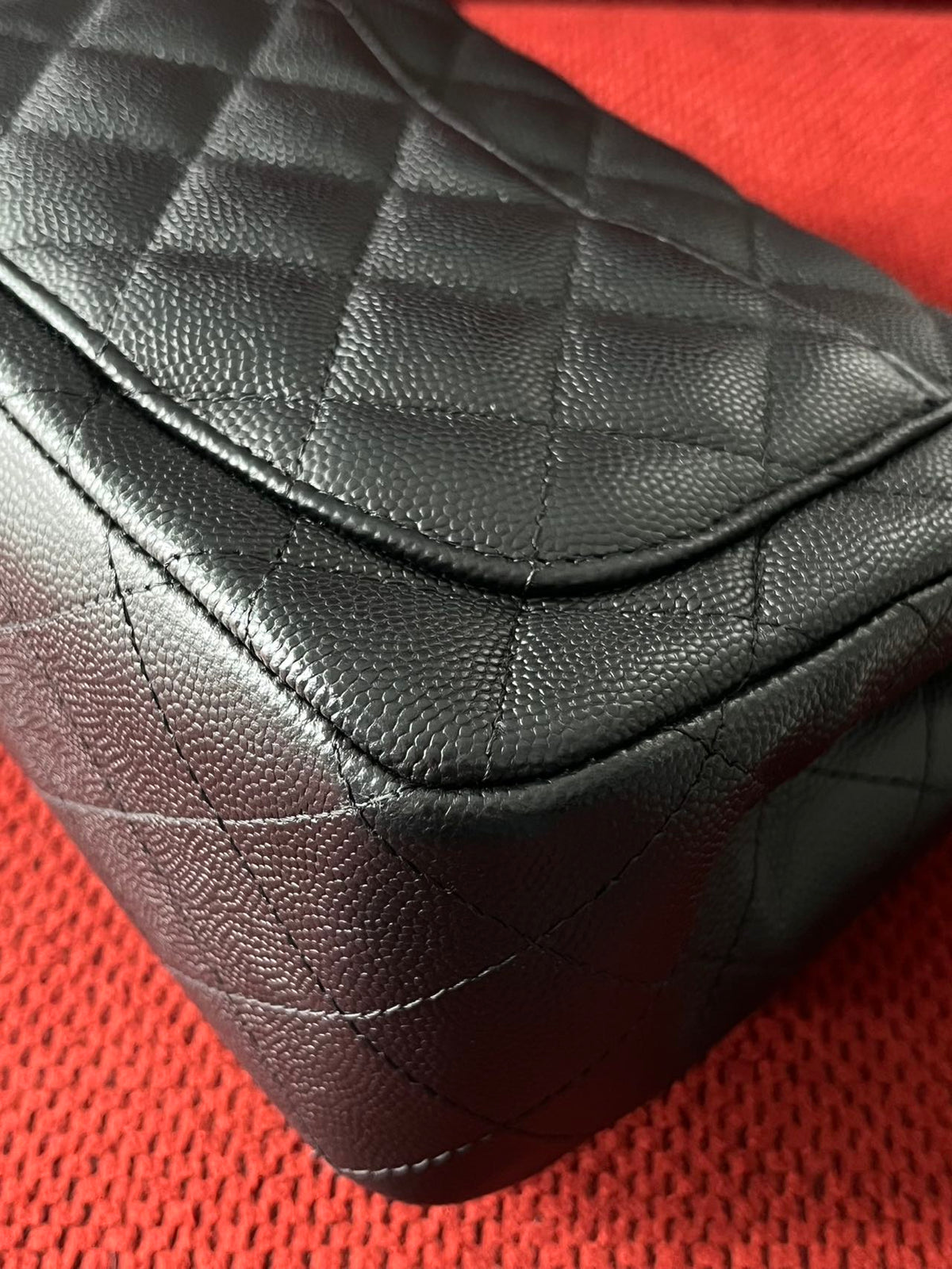 Chanel mini square flap bag caviar leather