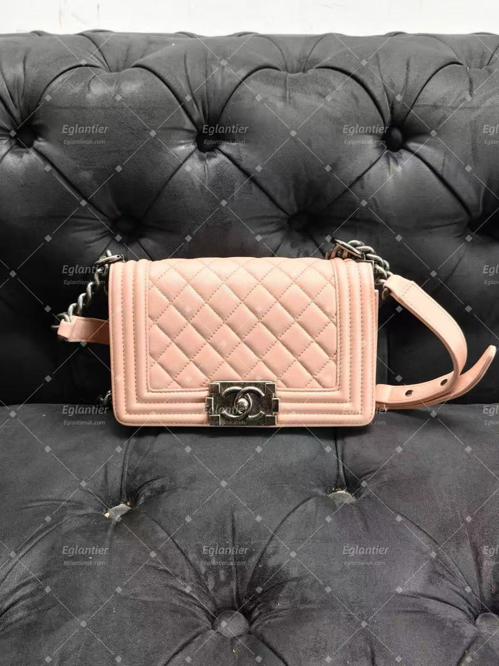 Chanel leboy flap bag small pink lambskin siliver hardware