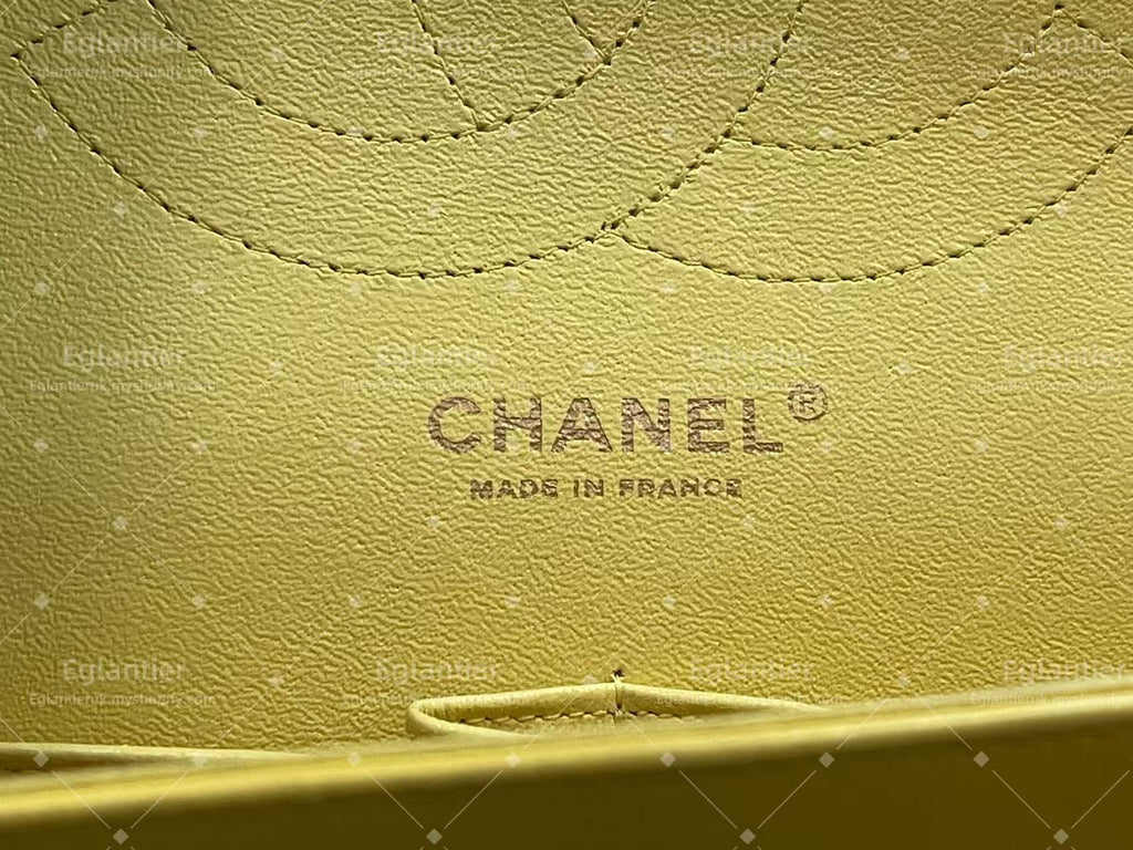 Chanel Timeless Classic double flap jumbo lambskin gold harware yellow